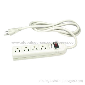 American Power Strip with 4 Socket Outlets, Extension Cord, Overload Protection
